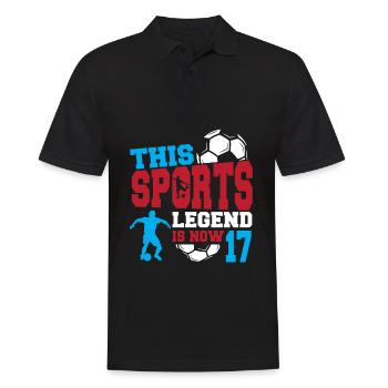 Diese Sportlegende Ist Jetzt 17, Fußballspiel 17. - Männer Poloshirt - Schwarz - Vorne - Kai (181cm)