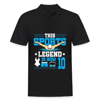 This Sports Legend Is Now 10 And Swims To - Men's Polo Shirt - black - Front - Kai (181cm)