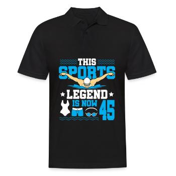 This Sports Legend Is Now 45 And Swims To - Men's Polo Shirt - black - Front - Kai (181cm)