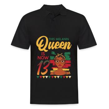 This melanin queen is now 13 years old, 13. - Men's Polo Shirt - black - Front - Kai (181cm)