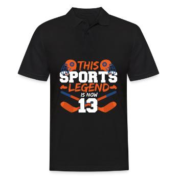 This sports legend is now 13, hockey game 13. - Men's Polo Shirt - black - Front - Kai (181cm)