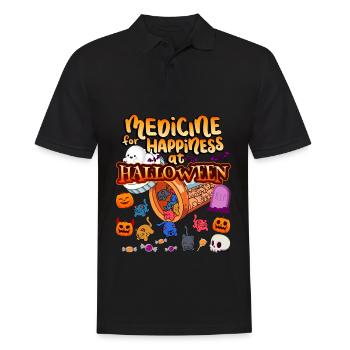 Médecine au bonheur sur Halloween Clowder Of - Polo Homme - noir - Devant - Kai (181cm)
