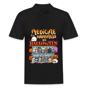 Médecine au bonheur sur Halloween Clowder Of - Polo Homme - noir - Devant - Kai (181cm)