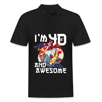 Ich Bin 40 Und Awesome Japanischer Karpfen Koi - Männer Poloshirt - Schwarz - Vorne - Kai (181cm)