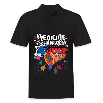 Medicine to Happiness le 4 juillet - Clowder Of - Polo Homme - noir - Devant - Kai (181cm)