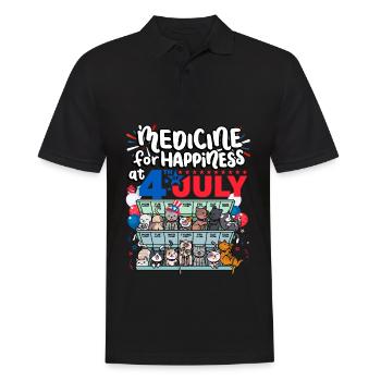Medicine to Happiness le 4 juillet - Clowder Of - Polo Homme - noir - Devant - Kai (181cm)