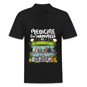 Médecine au bonheur le jour de la Saint-Patrick - - Polo Homme - noir - Devant - Kai (181cm)