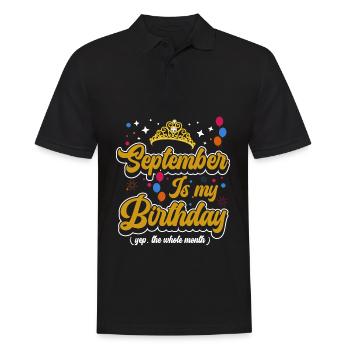 Septembre est mon anniversaire. La célébration de l' - Polo Homme - noir - Devant - Kai (181cm)