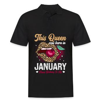 This queen was born in January happy - Men's Polo Shirt - black - Front - Kai (181cm)