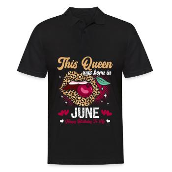 This queen was born in June happy - Men's Polo Shirt - black - Front - Kai (181cm)