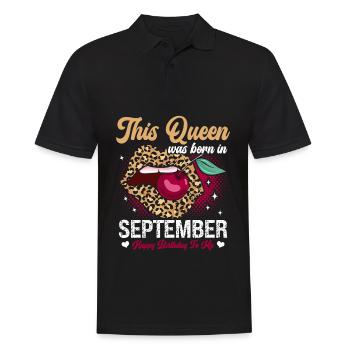 This queen was born in September happy - Men's Polo Shirt - black - Front - Kai (181cm)
