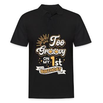 Too Groovy On My 1st Birthday One Year Old Bday - Men's Polo Shirt - black - Front - Kai (181cm)
