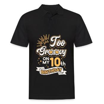 À Groovy On My 10th Birthday Ten ans - Polo Homme - noir - Devant - Kai (181cm)