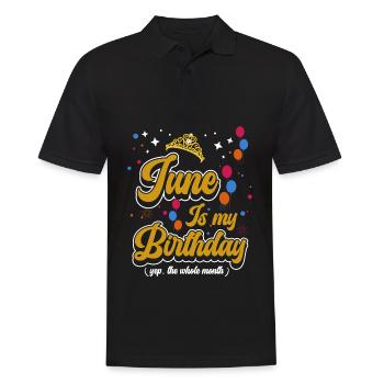 Juin est mon anniversaire. La célébration de l' - Polo Homme - noir - Devant - Kai (181cm)