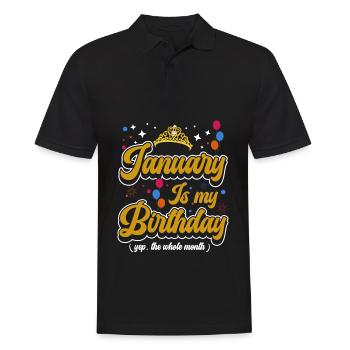 Janvier est mon anniversaire. La célébration de l' - Polo Homme - noir - Devant - Kai (181cm)