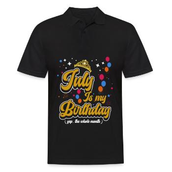 Juillet est mon anniversaire. La célébration de l' - Polo Homme - noir - Devant - Kai (181cm)