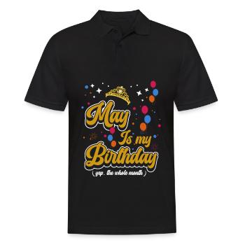 Mai est mon anniversaire, oui. Tout le mois - Polo Homme - noir - Devant - Kai (181cm)