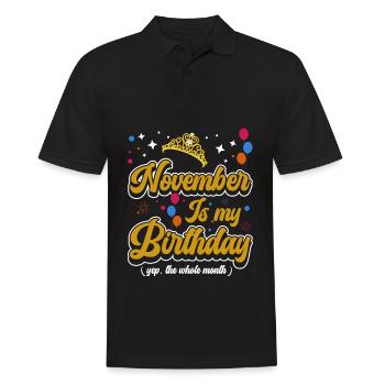 Novembre est mon anniversaire. La célébration de l' - Polo Homme - noir - Devant - Kai (181cm)