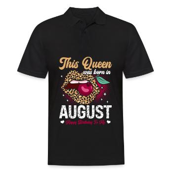 This queen was born in August happy - Men's Polo Shirt - black - Front - Kai (181cm)