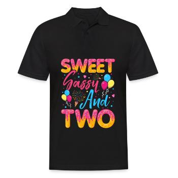 Süßer Frechdachs Und Zwei Streusel Köstlicher - Männer Poloshirt - Schwarz - Vorne - Kai (181cm)