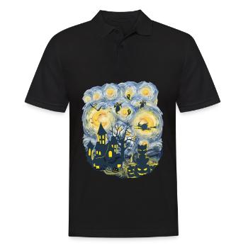 Gespenstischer Abend Mit Kürbissen Gespenstern - Männer Poloshirt - Schwarz - Vorne - Kai (181cm)