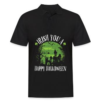 Irish You A Happy Halloween Cloverleaf - Men's Polo Shirt - black - Front - Kai (181cm)