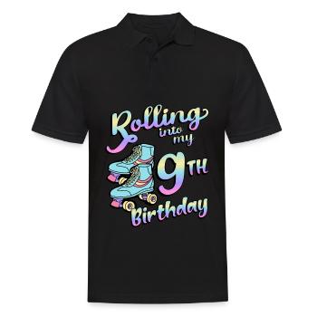 Rolling Into My 9th Birthday Quad Skater - Männer Poloshirt - Schwarz - Vorne - Kai (181cm)