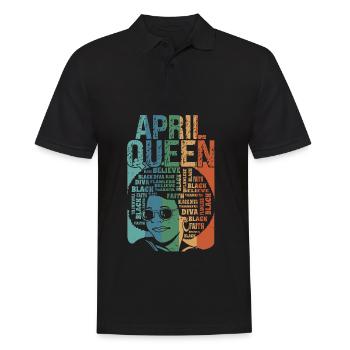 April Queen Birth Month Celebrate Black Faith - Männer Poloshirt - Schwarz - Vorne - Kai (181cm)