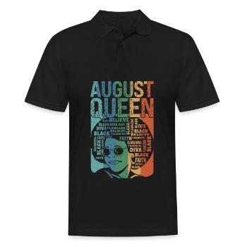 August, the month of the Queen's birth, celebrates - Men's Polo Shirt - black - Front - Kai (181cm)