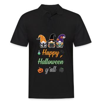 Halloween Vibes Pumpkin Cat In Witch Hat - Men's Polo Shirt - black - Front - Kai (181cm)