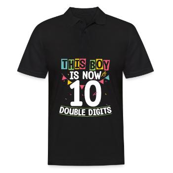 Junge Ist Jetzt 10 Zweistellig 10. Geburtstag - Männer Poloshirt - Schwarz - Vorne - Kai (181cm)