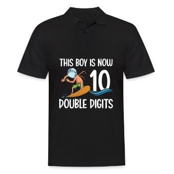 Boy is now 10 double digit surfing 10. - Men's Polo Shirt - black - Front - Kai (181cm)