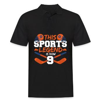 This sports legend is now 9, hockey game 9. - Men's Polo Shirt - black - Front - Kai (181cm)