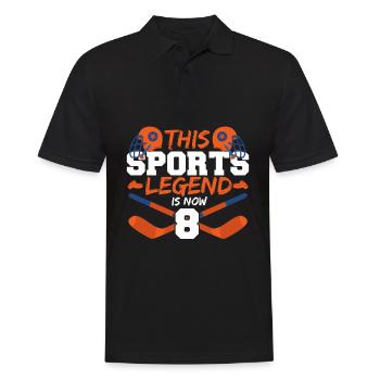 This sports legend is now 8, hockey game 8. - Men's Polo Shirt - black - Front - Kai (181cm)