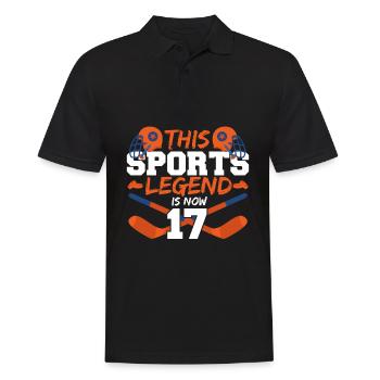 Cette légende sportive a maintenant 17 ans, le hockey 17. - Polo Homme - noir - Devant - Kai (181cm)