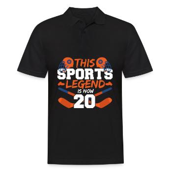 This sports legend is now 20, hockey game 20. - Men's Polo Shirt - black - Front - Kai (181cm)