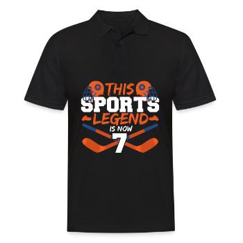 Diese Sportlegende Ist Jetzt 7, Eishockeyspiel 7. - Männer Poloshirt - Schwarz - Vorne - Kai (181cm)