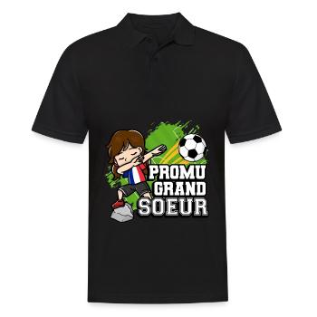 Promu Grand Soeur Lustiger Fußballspieler - Männer Poloshirt - Schwarz - Vorne - Kai (181cm)