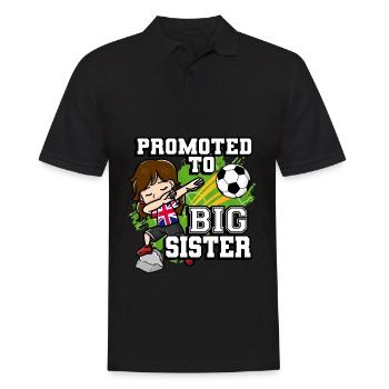 Promoted To Big Sister Soccer Player United - Männer Poloshirt - Schwarz - Vorne - Kai (181cm)