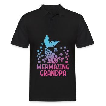 Erstaunlicher Großvater Fantasie Meerjungfrau - Männer Poloshirt - Schwarz - Vorne - Kai (181cm)
