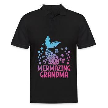 Erstaunlich Oma Fantasy Meerjungfrau Geschichte - Männer Poloshirt - Schwarz - Vorne - Kai (181cm)