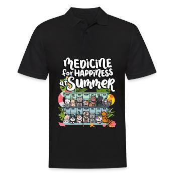 Médicament pour le bonheur chez les chats en semaine d’été - Polo Homme - noir - Devant - Kai (181cm)
