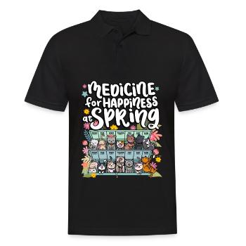 Medicine for happiness in the spring days for - Men's Polo Shirt - black - Front - Kai (181cm)
