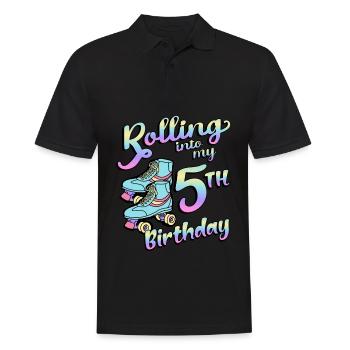 Rolling Into My 5th Birthday Quad Skater - Männer Poloshirt - Schwarz - Vorne - Kai (181cm)