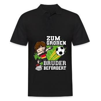 Zum Großen Bruder Befördert Soccer Player German - Männer Poloshirt - Schwarz - Vorne - Kai (181cm)