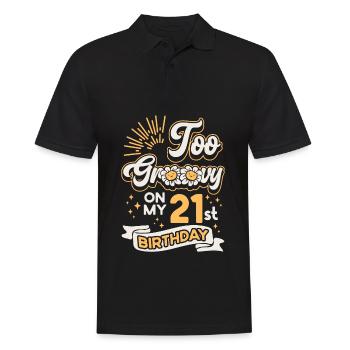 Trop groovy sur mon 21e anniversaire Vingt-et-un - Polo Homme - noir - Devant - Kai (181cm)