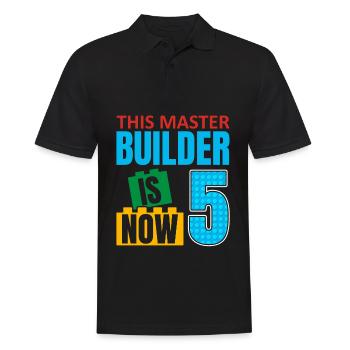 This Builder Is Now 5, Toy Blocks 5th - Men's Polo Shirt - black - Front - Kai (181cm)