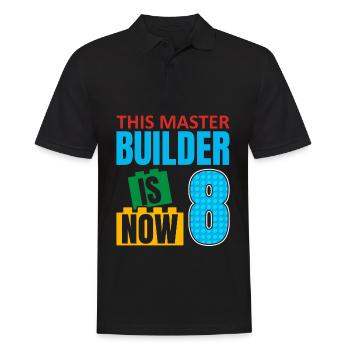 Dieser Baumeister Ist Jetzt 8, Toy Blocks 8. - Männer Poloshirt - Schwarz - Vorne - Kai (181cm)