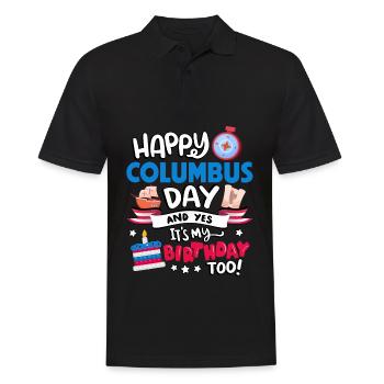 Happy Columbus Day And Yes I Have Too - Men's Polo Shirt - black - Front - Kai (181cm)