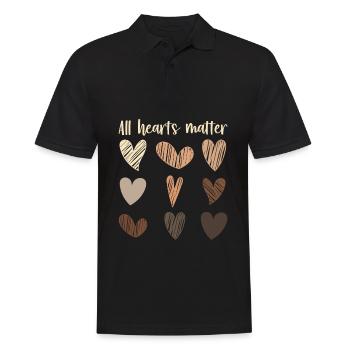 All Hearts Matter Celebrate Black Melanin Skin - Männer Poloshirt - Schwarz - Vorne - Kai (181cm)